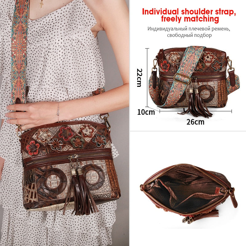Bohemian Genuine Leather Shoulder Lady Handbags