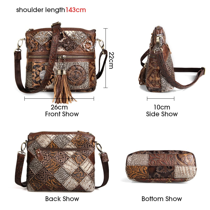 Bohemian Genuine Leather Shoulder Lady Handbags