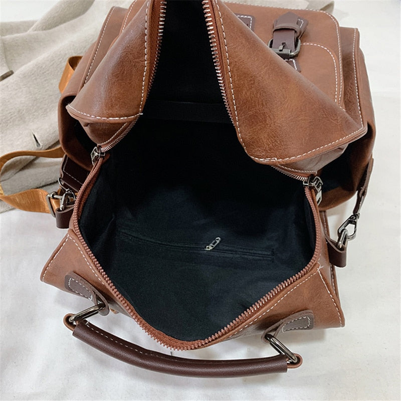 Backpack Vintage Pu Leather Daypack