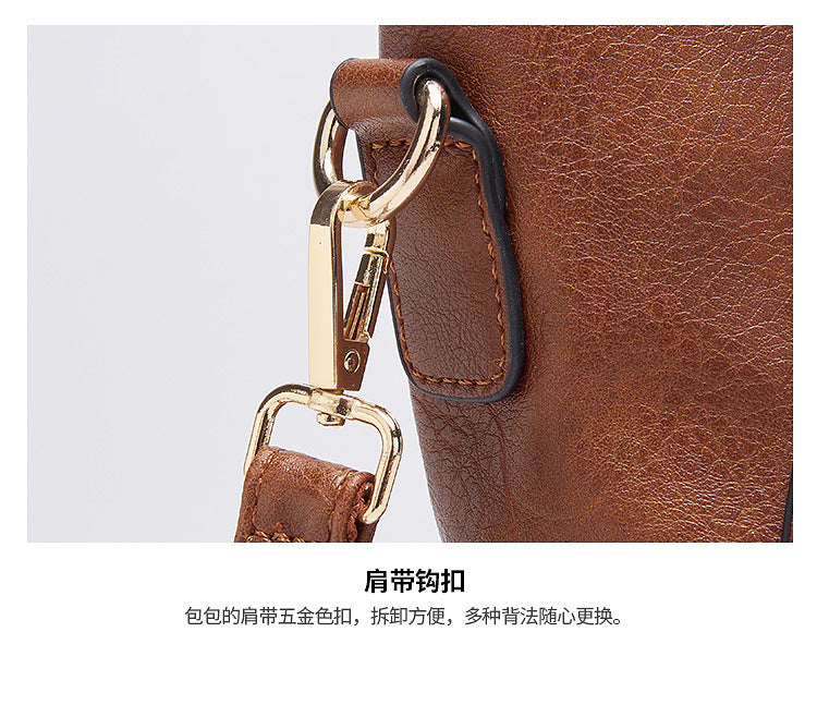 Pu Leather High Capacity Shoulder Bag