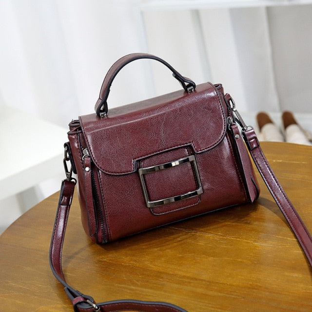 Women Small Vintage Leather Handbag