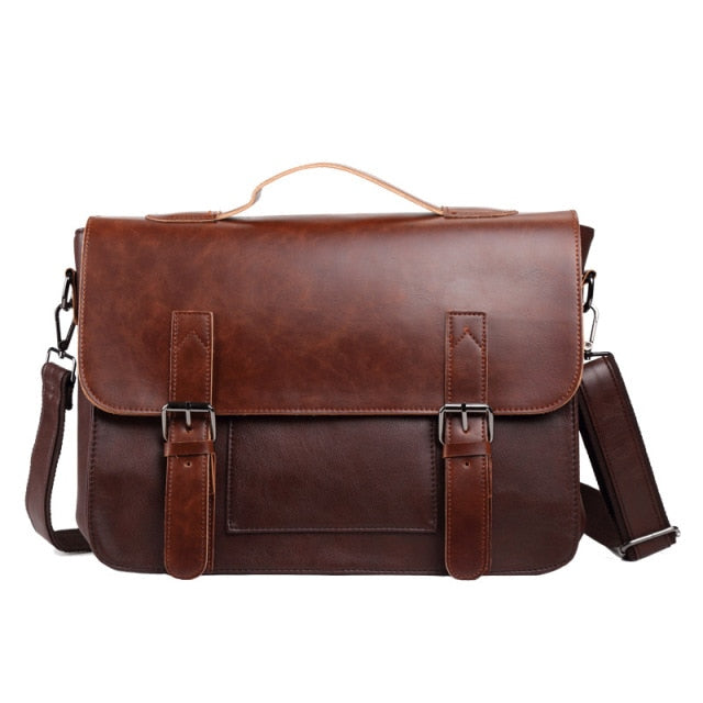 Leather Laptop Briefcase Bag for Men