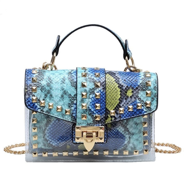New chains rivet elegant women handbag