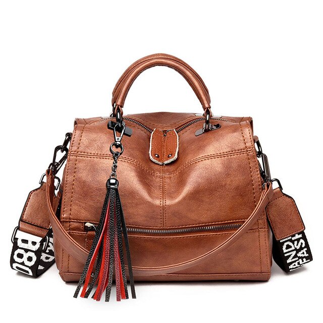 Fashion Tassel PU Leather Shoulder Crossbody Bags